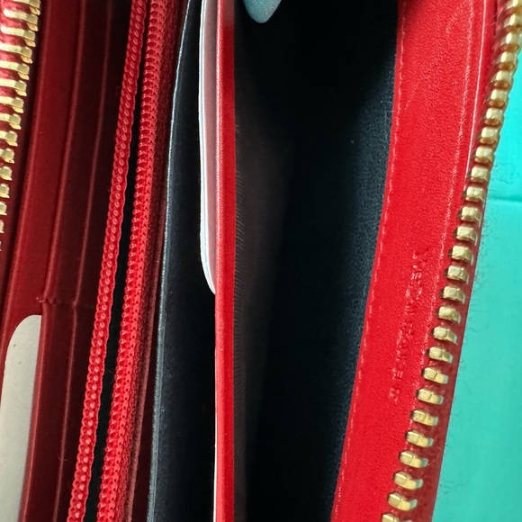 YSL Red Patent Leather Zip Wallet - Picture 9 of 14